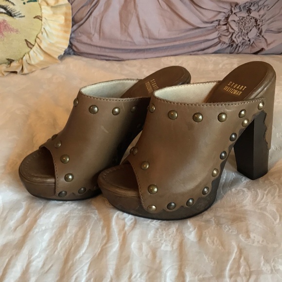 Stuart Weitzman brown studded clogs - Picture 4 of 8